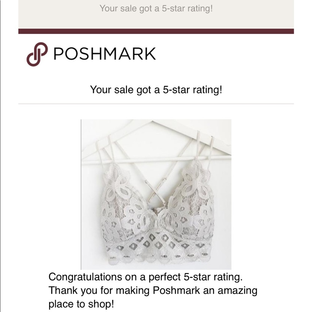 WHITE CROCHETED FLORAL LACE BRALETTE- PADDED - Picture 5 of 5